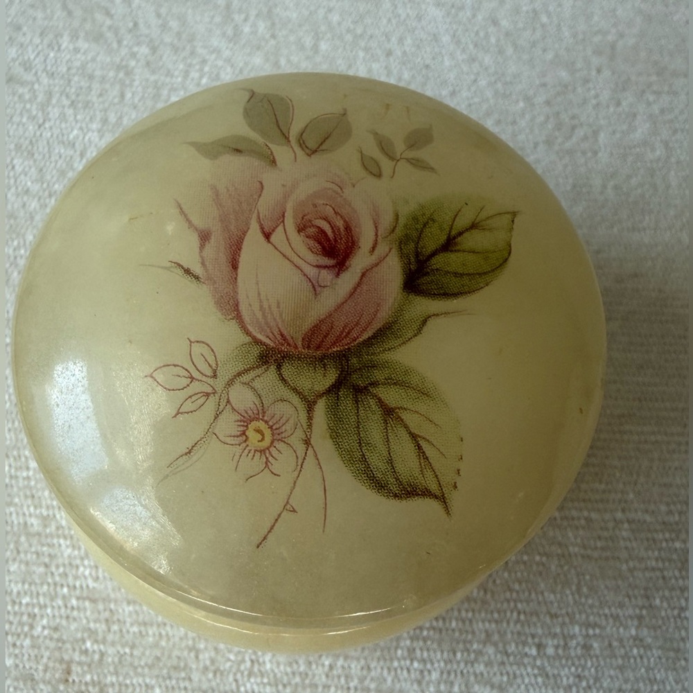 Vintage alabaster jewelry box